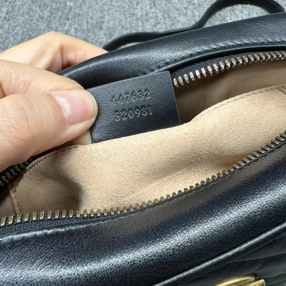 100% Authentic GUCCI GG Marmont Black Leather Shoulder Bag 800-121724 - Picture 14 of 14